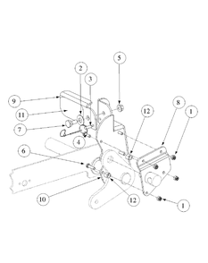 Foot Pedal Deck Lift Assembly Diagram and Parts List for M72-KW LC-53AB5GFZ750-29HP-DFI-OHV-LC Cub Cadet Lawn Tractor